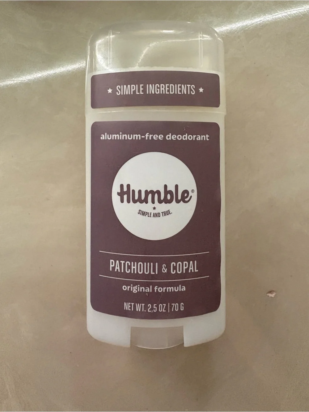 Humble Aluminum-Free Deodorant — Patchouli & Copal (Plum Label)